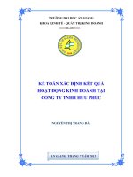 Kế toán xác định kết quả hoạt động kinh doanh tại công ty TNHH hữu phúc 