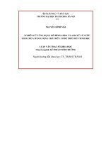 Nghiên cứu ứng dụng mô hình ADM1 và ASM xử lý nước thải chứa hàm lượng chất hữu cơ cao dễ phân hủy sinh học 