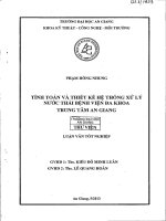 Tính toán và thiết kế hệ thống xử lý nước thải bệnh viện đa khoa trung tâm an giang 