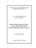 Quản lý hoạt động dạy học ở các trường tiểu học huyện thoại sơn tỉnh an giang 