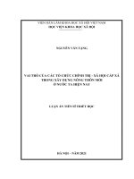 Vai trò của các tổ chức chính trị   xã hội cấp xã trong xây dựng nông thôn mới ở nước ta hiện nay 