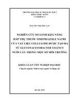 Luận văn tốt nghiệp nghiên cứu so sánh khả năng hấp thụ thuốc omeprazole natri của vật liệu cellulose 