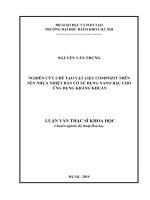 Nghiên cứu chế tạo vật liệu compozit trên nền nhựa nhiệt rắn có sử dụng nano bạc cho ứng dụng kháng khuẩn 