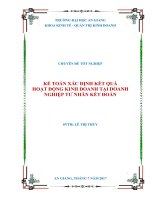 Kế toán xác định kết quả hoạt động kinh doanh tại doanh nghiệp tư nhân kết đoàn 