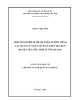 Một số giải pháp nhằm tăng cường công tác quản lý ngân sách xã trên địa bàn huyện yên sơn, tỉnh tuyên quang 