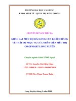 Khảo sát mức độ hài lòng của khách hàng về thái độ phục vụ của nhân viên siêu thị co opmart long xuyên 