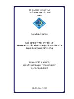 Xác định quy mô đất tối ưu trong sản xuất nông nghiệp của người dân đồng bằng sông cửu long 
