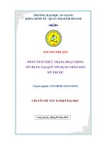 Phân tích thực trạng hoạt động tín dụng tại quỹ tín dụng nhân dân mỹ phước 