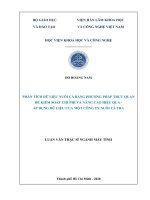 Phân tích dữ liệu nuôi cá bằng phương pháp trực quan để kiểm soát chi phí và nâng cao hiệu quả   áp dụng dữ liệu của một công ty nuôi cá tra 