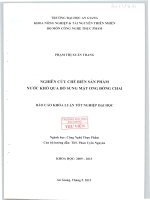 Nghiên cứu chế biến sản phẩm nước khổ qua bổ sung mật ong đóng chai 