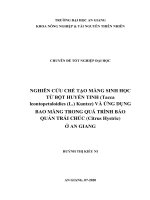 Nghiên cứu chế tạo màng sinh học từ bột huyền tinh tacca 