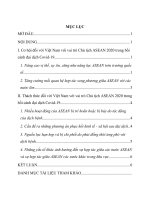 BTHK pháp luật cộng đồng ASEAN: Bình luận cơ hội và thách thức đối với Việt Nam với vai trò Chủ tịch ASEAN 2020 trong bối cảnh đại dịch Covid19