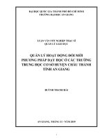 Quản lý hoạt động đổi mới phương pháp dạy học ở các trường trung học cơ sở huyện châu thành tỉnh an giang 