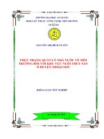 Thực trạng quản lý nhà nước về môi trường đối với khu vực nuôi thủy sản ở huyện thoại sơn 