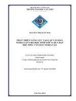 Phát triển năng lực tạo lập văn bản nghị luận cho học sinh lớp 11 qua dạy đọc hiểu văn bản nghị luận 