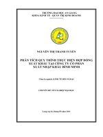 Phân tích quy trình thực hiện hợp đồng xuất khẩu tại công ty cổ phần xuất nhập khẩu bình minh 