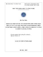Tóm tắt luận án Tiến sĩ Hóa học: Khảo sát một số yếu tố ảnh hưởng đến tính chất hóa lý của vật liệu polyme nanocompozit trên cơ sở nhựa polyamit 6, nhựa polycacbonat và ống cacbon