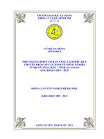 Một số giải pháp cơ bản nâng cao hiệu quả chuyển dịch cơ cấu kinh tế nông nghiệp ở thị xã tân châu tỉnh an giang giai đoạn 2010 2015 