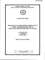 Tính toán và thiết kế hệ thống xử lý nước thải sinh hoạt khu b khu KTX trường đại học an giang 