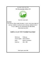 Ứng dụng công nghệ tin học và máy toán đạc điện tử đo đạc chỉnh lý, bổ sung bản đồ địa chính tờ số 57 tỷ lệ 1 1000 xã tân thành, huyện phú bình, tỉnh thái nguyên 