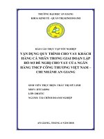 Vận dụng quy trình cho vay khách hàng cá nhân trong giai đoạn lập hồ sơ đề nghị cho vay của ngân hàng TMCP công thương việt nam chi nhánh an giang 