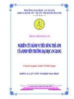 Nghiên cứu hành vi tiêu dùng thẻ ATM của sinh viên trường đại học an giang 