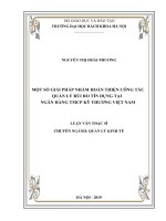 Một số giải pháp nhằm hoàn thiện công tác quản lý rủi ro tín dụng tại ngân hàng tmcp kỹ thương việt nam 