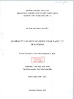 Nghiên cứu chế biến sản phẩm puree và bột từ trái lêkima 