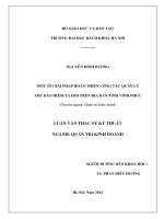 Một số giải pháp nhằm hoàn thiện công tác quản lý thu Bảo hiểm xã hội trên địa bàn tỉnh Vĩnh Phúc