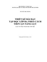 Thiết kế bài dạy tập đọc lớp ba theo cách tiếp cận năng lực 