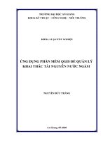 Ứng dụng phần mềm QGIS để quản lý khai thác tài nguyên nước ngầm 