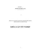 KHOÁ LUẬN PHÁP LUẬT VỀ BẢO VỆ QUYỀN LỢI NGƯỜI TIÊU DÙNG TRONG LĨNH VỰC KHUYẾN MẠI