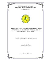 Lập kế hoạch chiêu thị cho sản phẩm phân bón vi lượng TE HUMIC của công ty TNHH sản xuất thương mại dịch vụ thiên minh việt nam tại an giang 