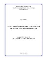 Nâng cao chất lượng dịch vụ di động tại trung tâm kinh doanh VNPT Hà Nội
