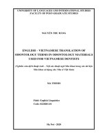 Nghiên cứu dịch thuật anh   việt các thuật ngữ nha khoa trong các tài liệu nha khoa sử dụng cho nha sĩ việt nam​ 
