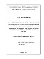 Sử dụng hình thức sửa lỗi đồng đẳng nhằm nâng cao kĩ năng viết đoạn cho học sinh lớp 12 trường THPT lương thế vinh, hà nội   nghiên cứu hành động​ 