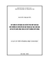 Xây dựng và sử dụng các chủ đề tích hợp giáo dục môi trường và biến đổi khí hậu trong dạy học sinh học cấp độ chức sống trên cơ thể ở trường phổ thông 