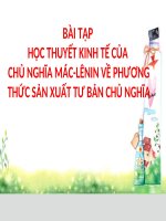 BÀI TẬP KINH TẾ CHÍNH TRỊ (đầy đủ các học PHẦN)