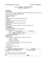 Giáo án Tiếng Anh lớp 4 - Tuần 11