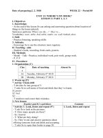 Giáo án Tiếng Anh lớp 3 - Tuần 22