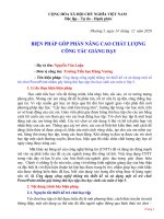 BIỆN PHÁP NÂNG CAO CHẤT LƯỢNG CÔNG TÁC GIẢNG DẠY