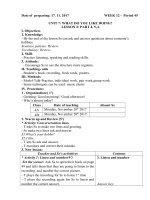 Giáo án Tiếng Anh lớp 4 - Tuần 12