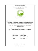 Thực hiện công tác kê khai, đăng ký cấp, đổi cấp mới giấy chứng nhận quyền sử dụng đất trên địa bàn thôn Quý Quân, xã Kim Ngọc, huyện Bắc Quang, tỉnh Hà Giang