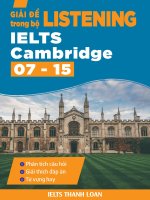 GIẢI CHI TIẾT IELTS CAMBRIDGE LISTENING 12