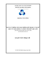 Quản lý thông tin giao thông đô thị dựa vào dữ liệu từ cộng đồng và phân tích dữ liệu lớn 
