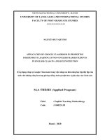 Ứng dụng công cụ google classroom trong việc nâng cao khả năng học tập độc lập của sinh viên không chuyên trong giờ học tiếng anh tại một đơn vị giáo dục của cảnh sát​ 