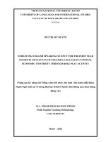 Nâng cao kỹ năng nói tiếng anh trôi chảy cho sinh viên năm nhất khoa ngôn ngữ anh tại trường đại học kinh tế quốc dân thông qua hoạt động đóng vai​ 