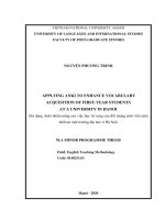 Sử dụng anki nhằm nâng cao việc học từ vựng của đối tượng sinh viên năm nhất tại một trường đại học ở hà nội​ 