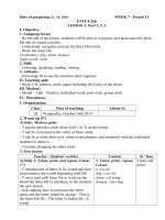 Giáo án Tiếng Anh Lớp 1 - Tuần 7
