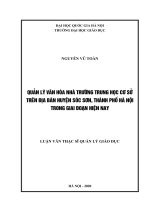 Quản lý văn hóa nhà trường trung học cơ sở trên địa bàn huyện sóc sơn, thành phố hà nội trong giai đoạn hiện nay 